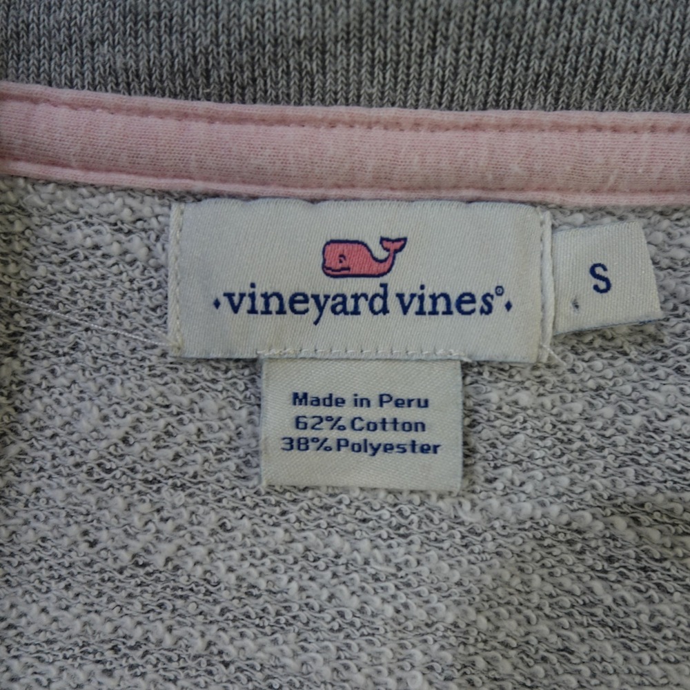 Vineyard Vines Shep Shirt Gray Pink 1/4 Zip Pullover Sweatshirt Women's S - Picture 4 of 16